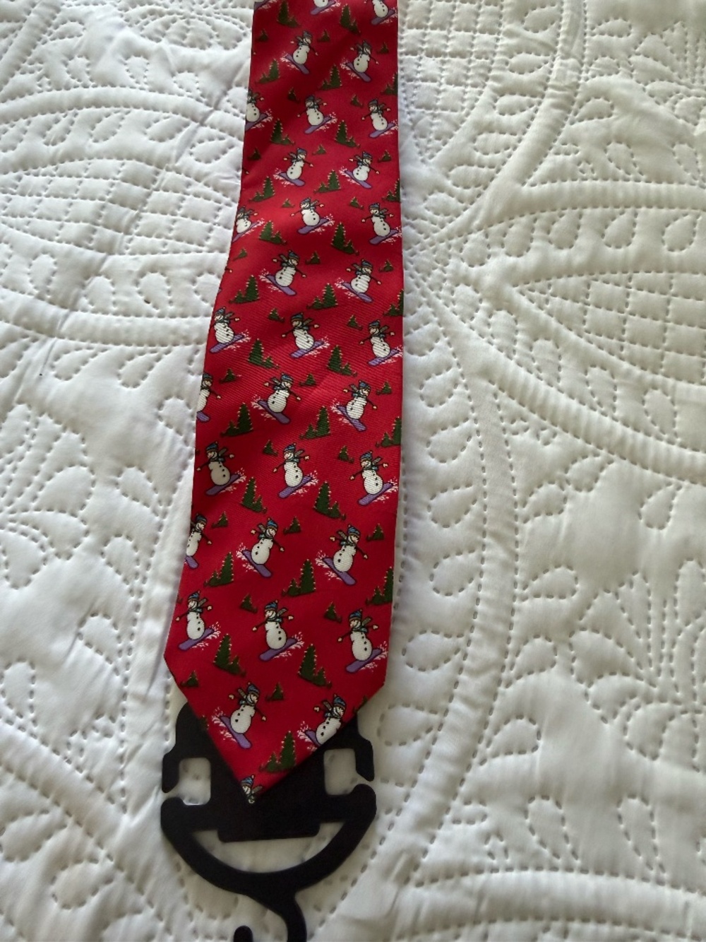 Christmas Mens Tie Tiger Accessories Inc Red with Trees and Snowmen